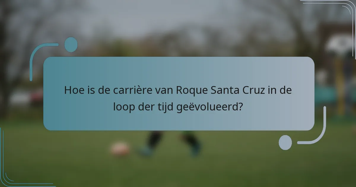 Hoe is de carrière van Roque Santa Cruz in de loop der tijd geëvolueerd?