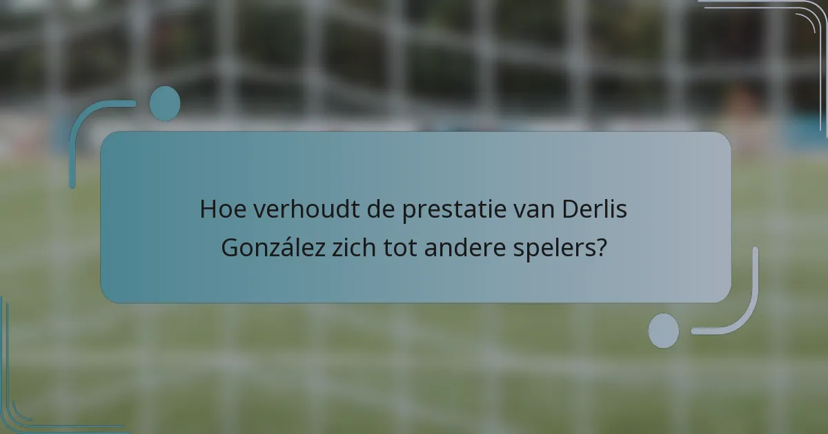 Hoe verhoudt de prestatie van Derlis González zich tot andere spelers?
