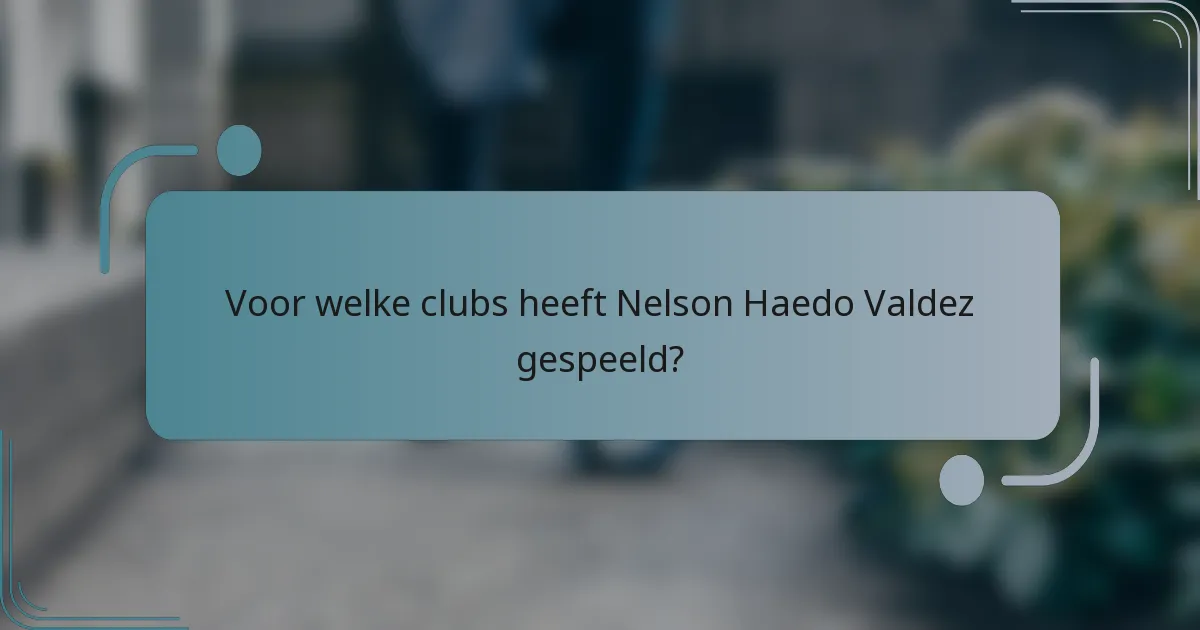 Voor welke clubs heeft Nelson Haedo Valdez gespeeld?