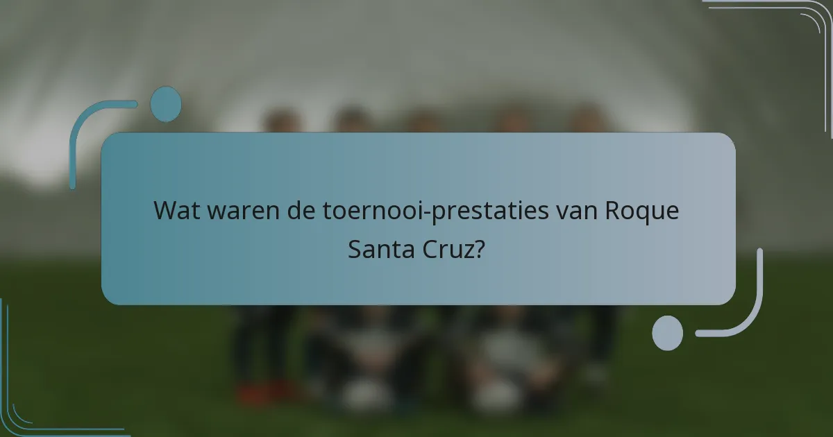 Wat waren de toernooi-prestaties van Roque Santa Cruz?